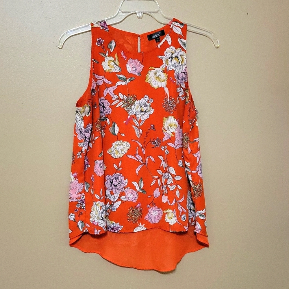 Rachel Roy womens sleeveless high low top, front length 24 in, back in 28,